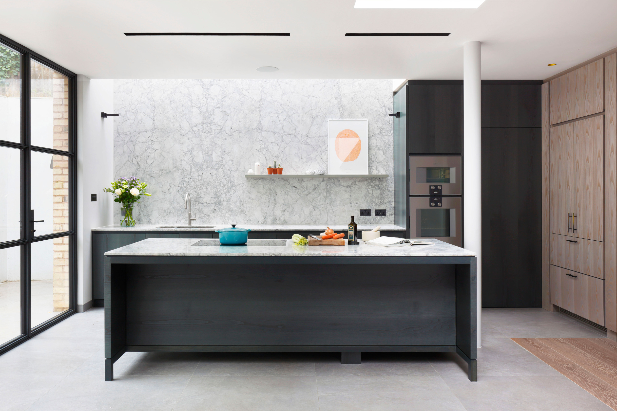 mwai highgate rear extension kitchen polished conrete bespoke DOIG