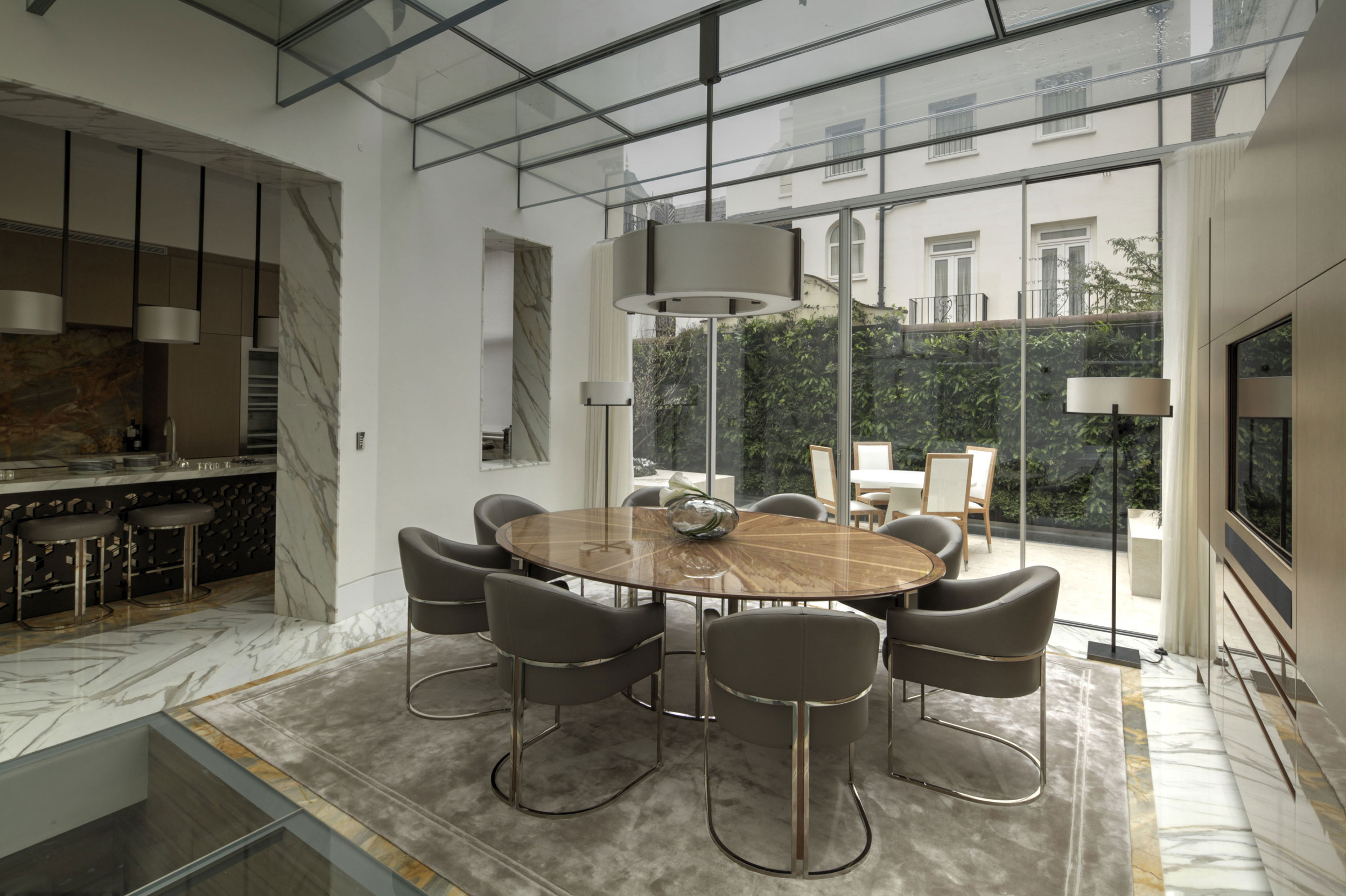 mwai mayfair structural glass extension green wall luxury