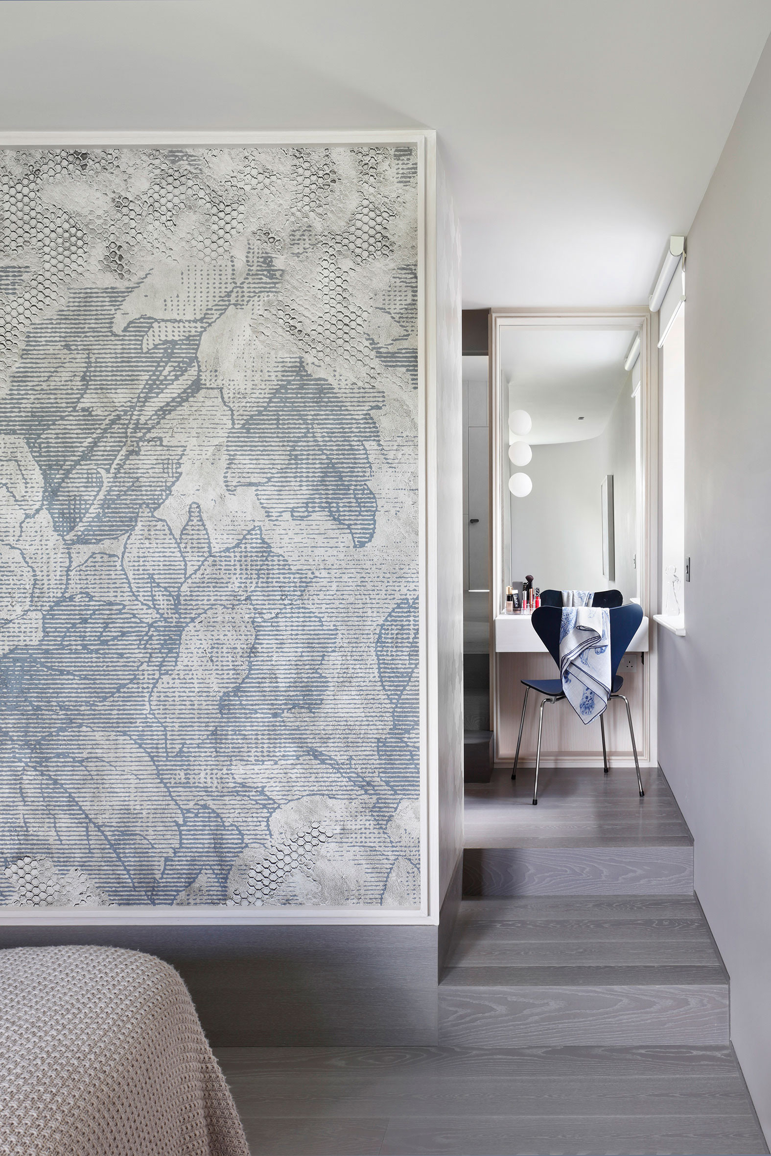 MWAI bedroom vanity bespoke pattern wallpaper