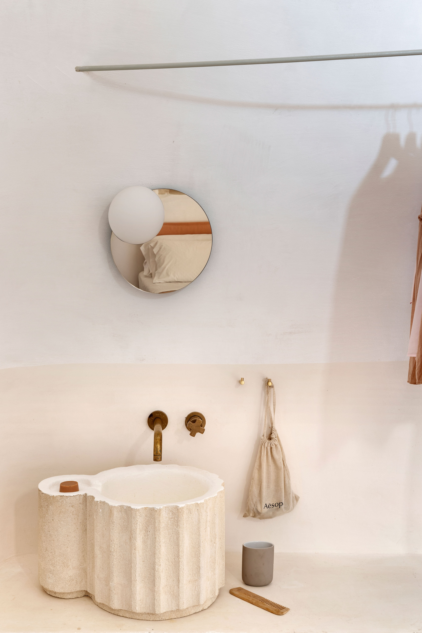 mwai TrulliMaa bathroom historic stone sink