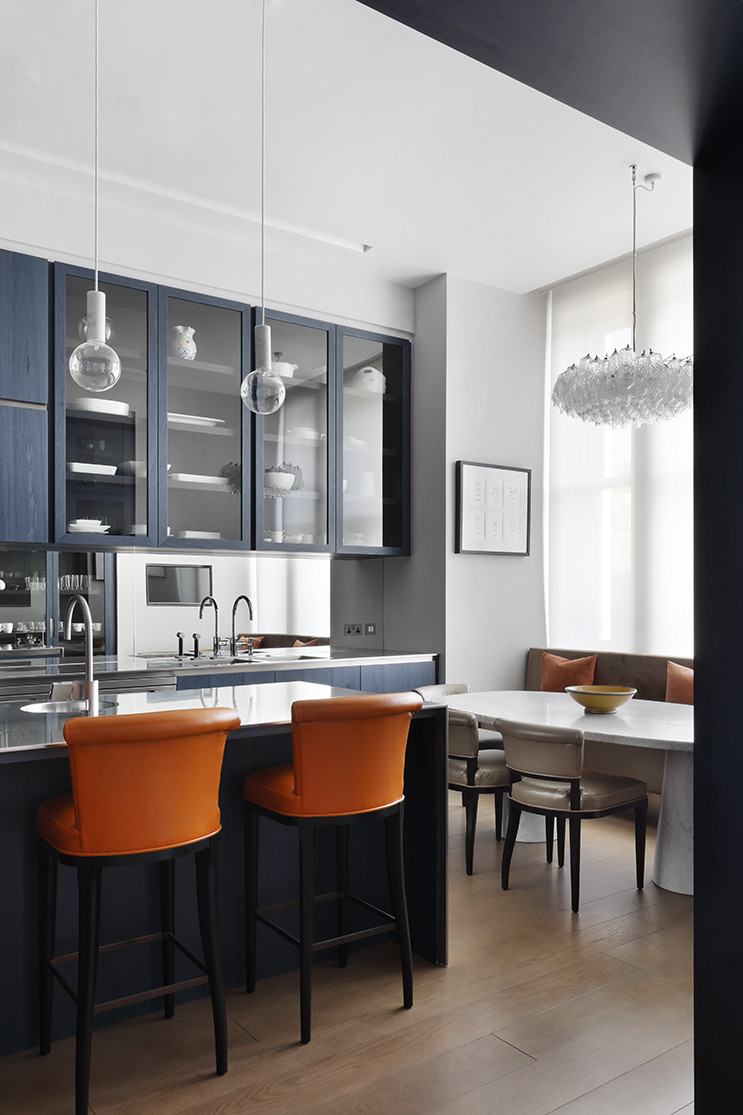 mwai tabu blue veneer kitchen glass cabinets window seat chelsea