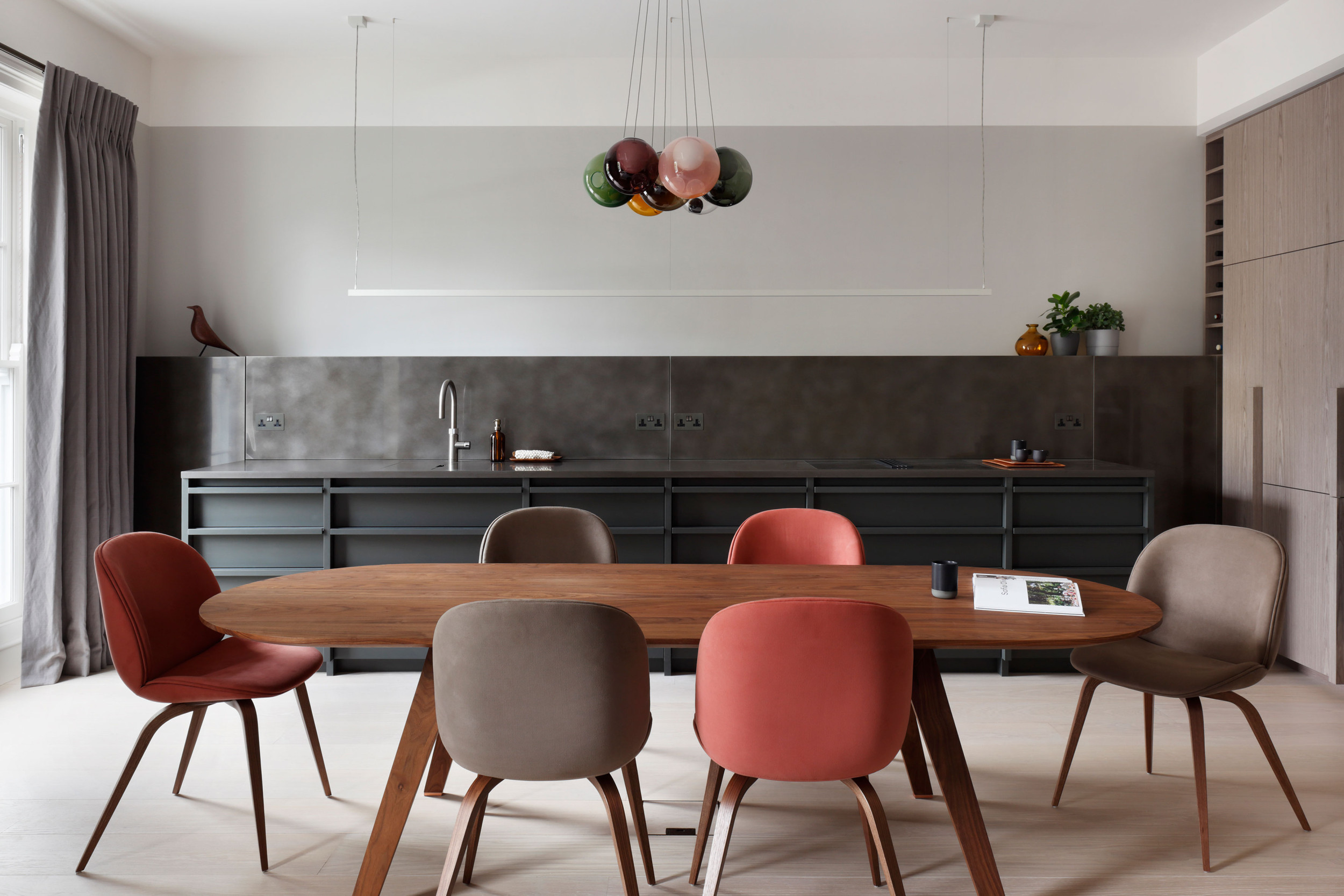 mwai dining kitchen bespoke metalised laquer grey modern classic 2