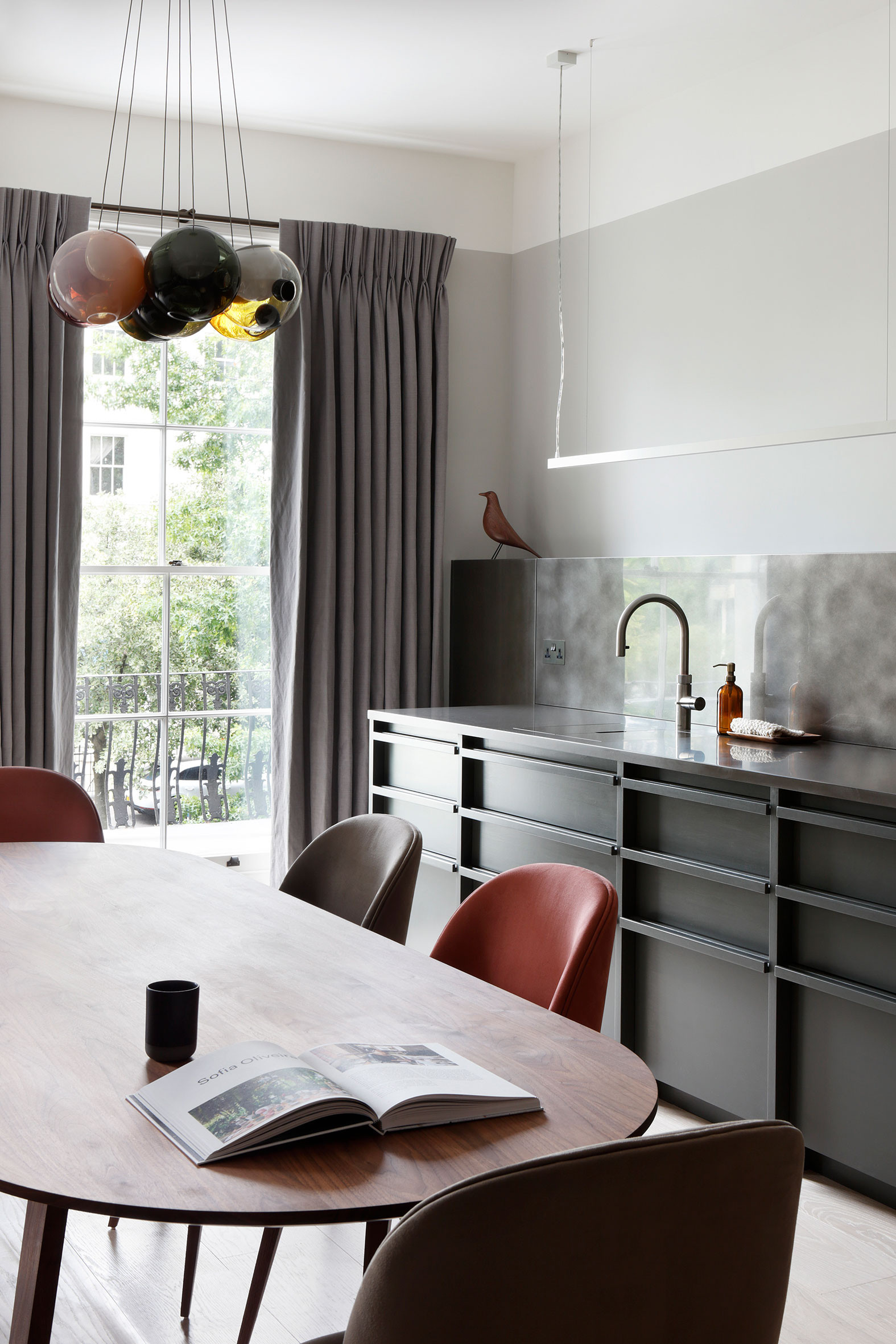 mwai dining kitchen bespoke metalised laquer grey modern classic 3