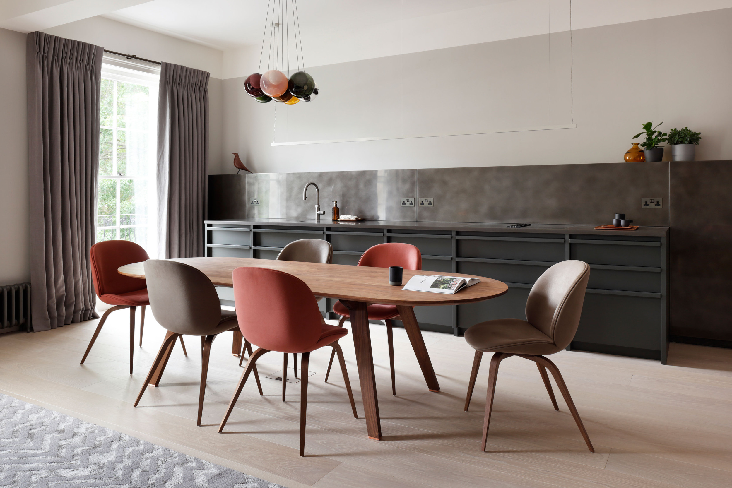 mwai dining kitchen bespoke metalised laquer grey modern classic 4