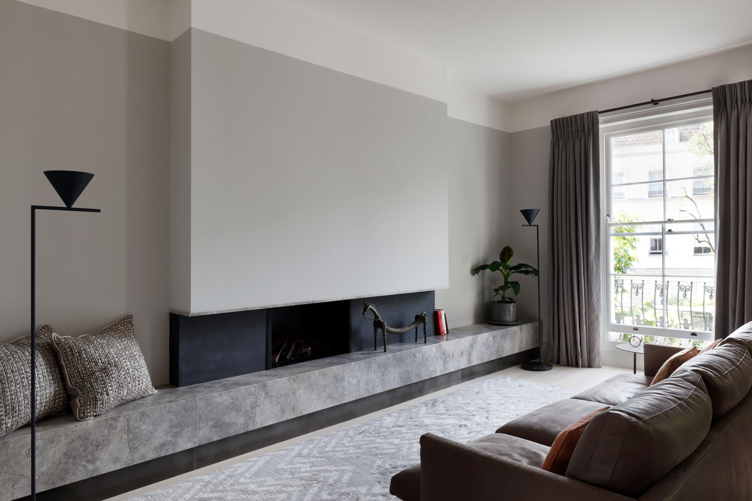 mwai living room modern fireplace stone