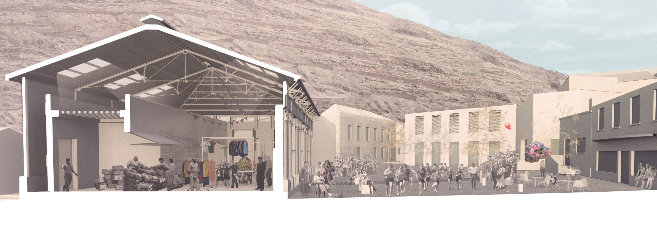 mwai St Helena jamestown Market long section