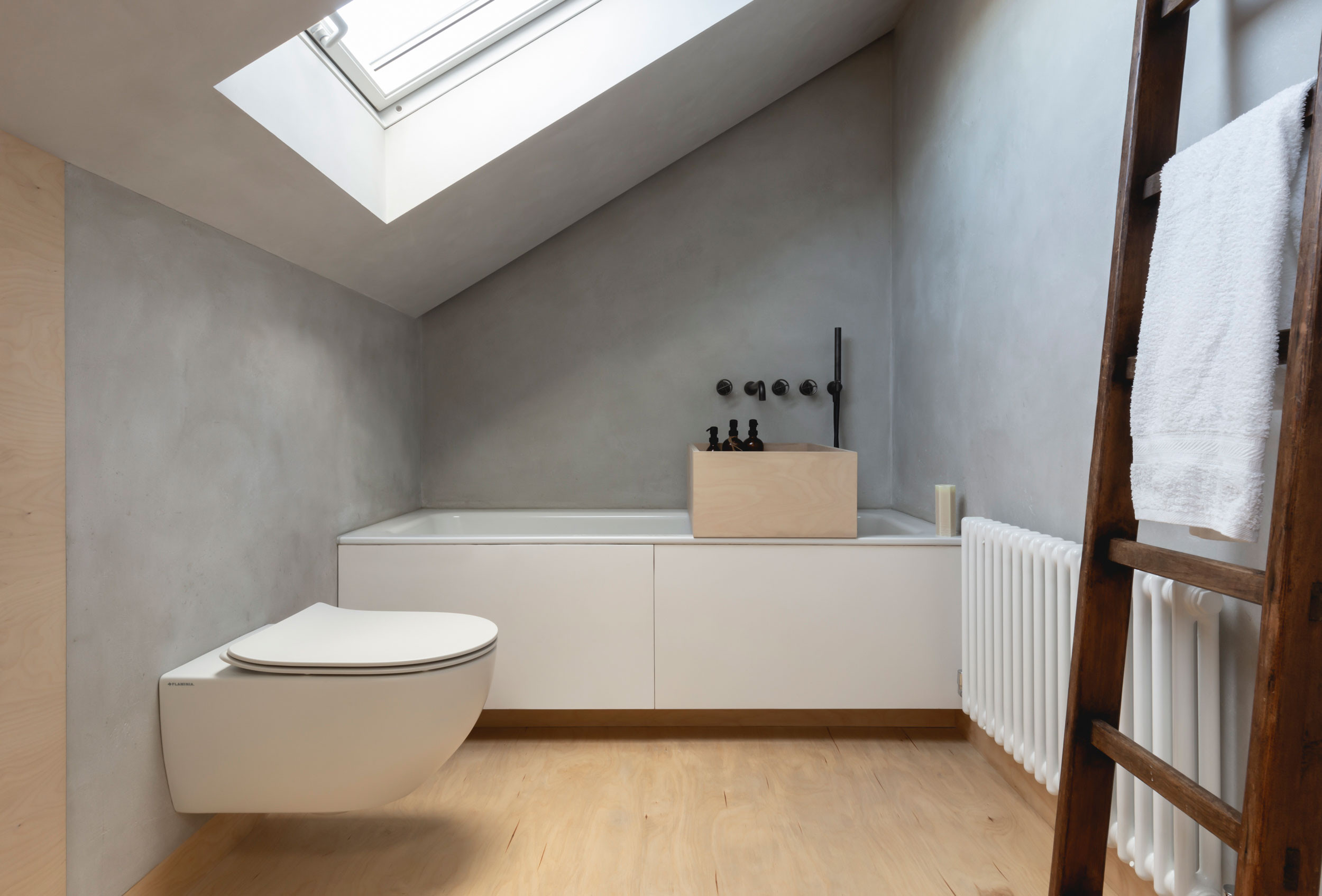 mwai Spencer Avenue plywood bathroom polished Plaster